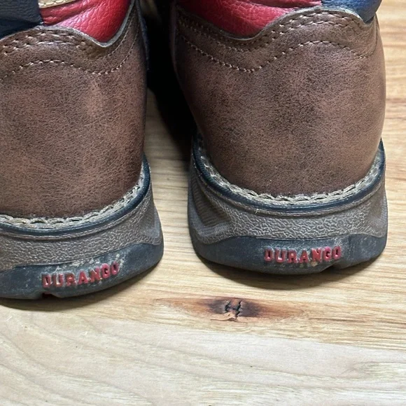 Durango Kids Brown Boots with Flag Design - Picture 4 of 10